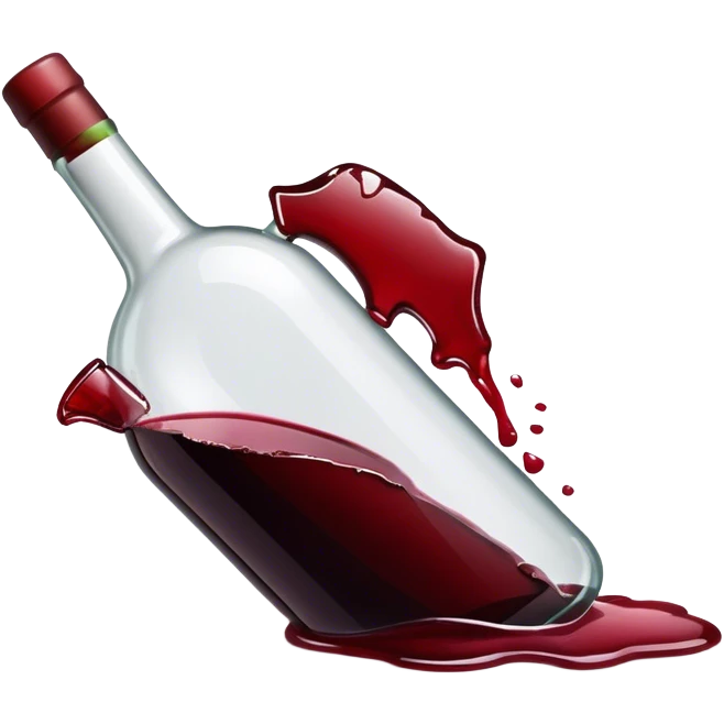 red wine broke glass bottle emoji