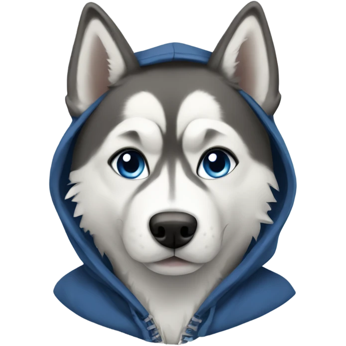 Husky with hoodie  emoji
