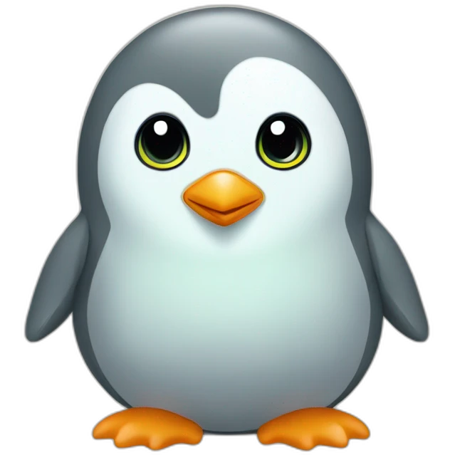 grey penguin baby light green beak emoji