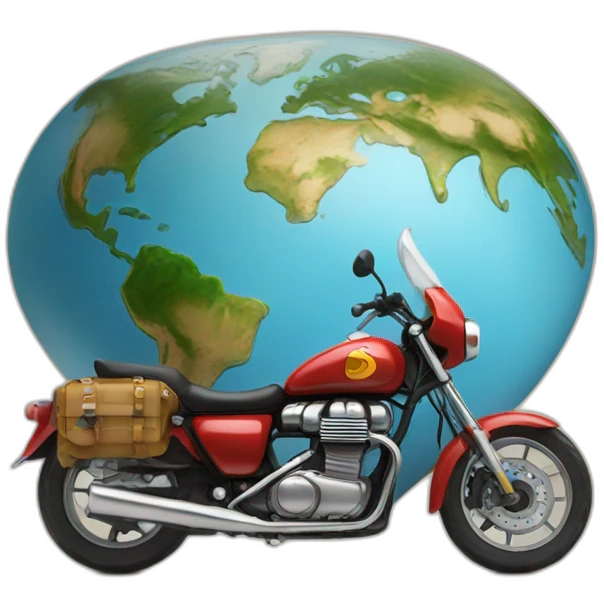 World trip motorbike emoji