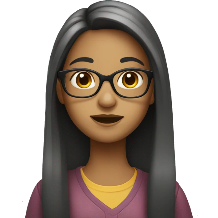 Girl with long hair and glasses emoji
