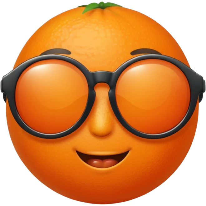 Fruit with Sunglasses, orange emoji