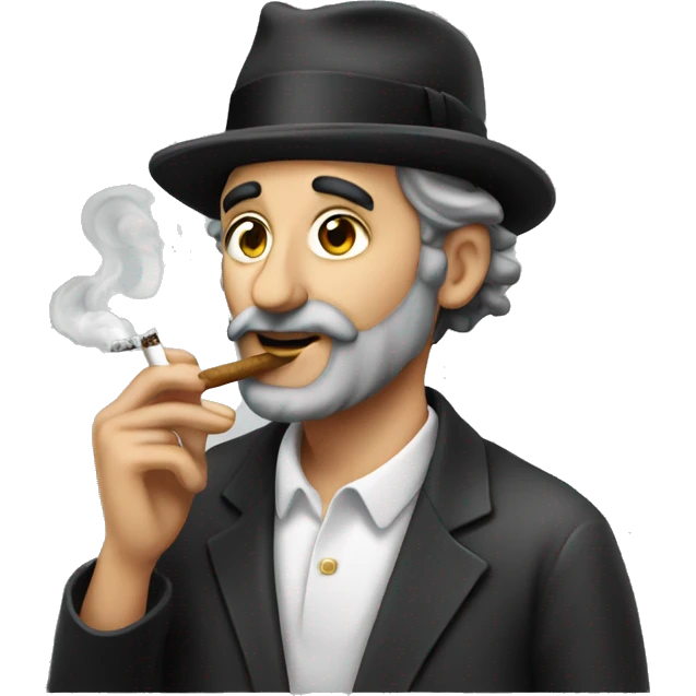 Jewish man smoking emoji