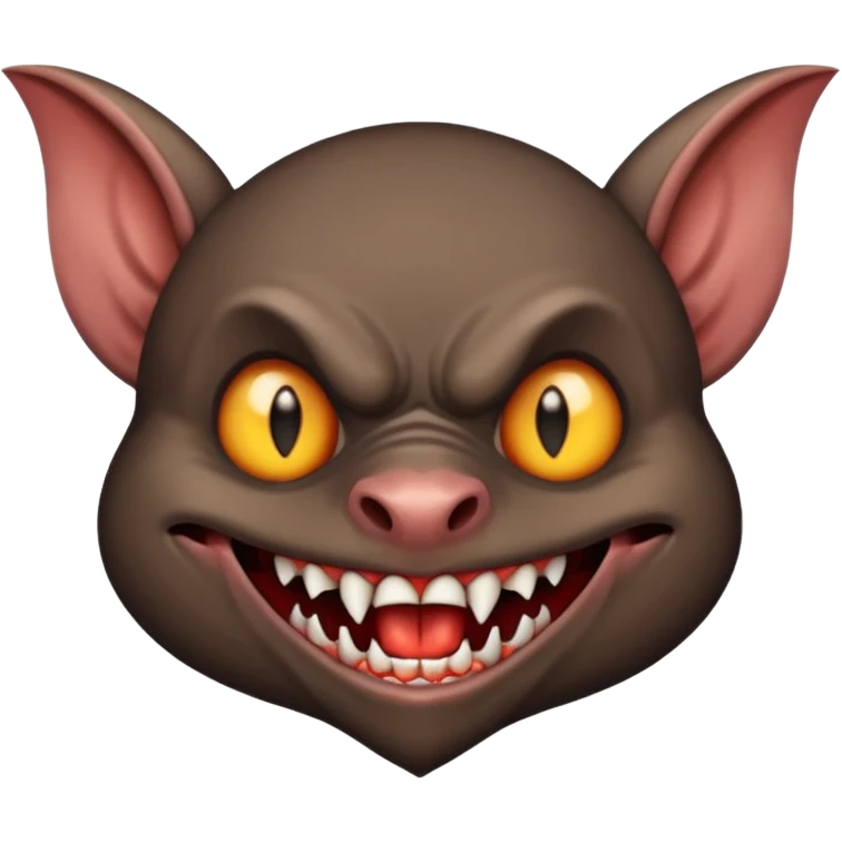 vampire bat with fangs, front face  emoji