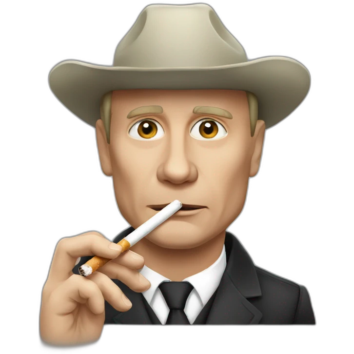 Vladimir Poutine tenant une cigarette emoji