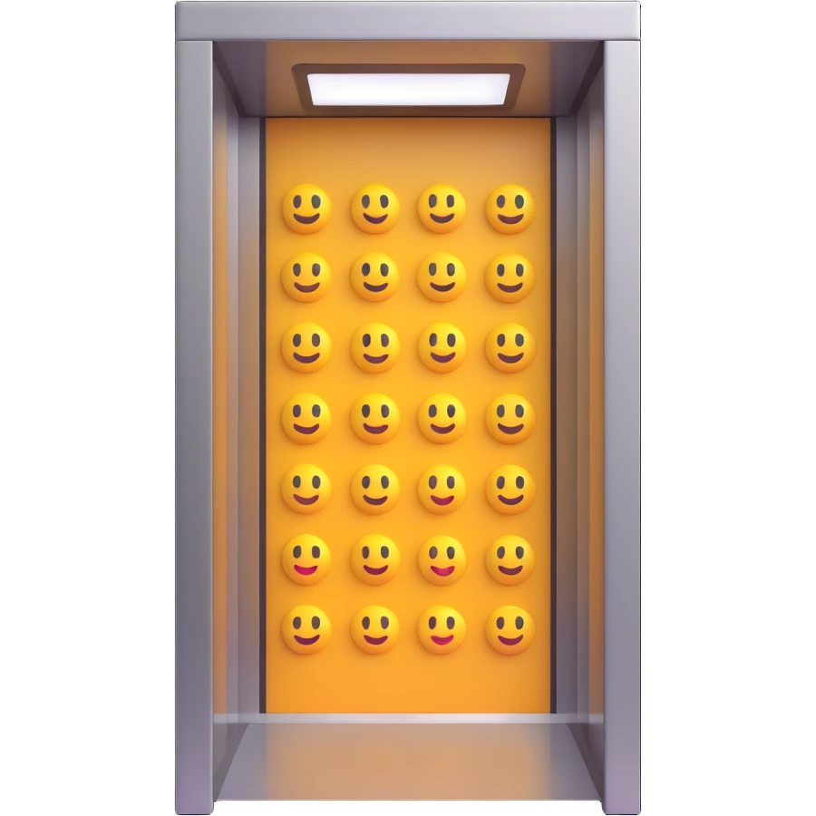 modern elevator emoji, 3D emoji style, no text emoji