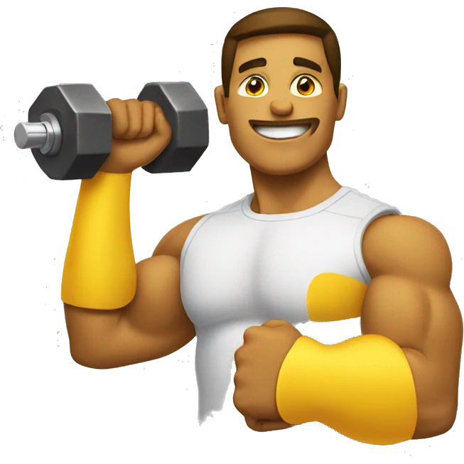 one yellow arm with dumbbells emoji