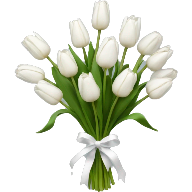 white tulip bouquet  emoji