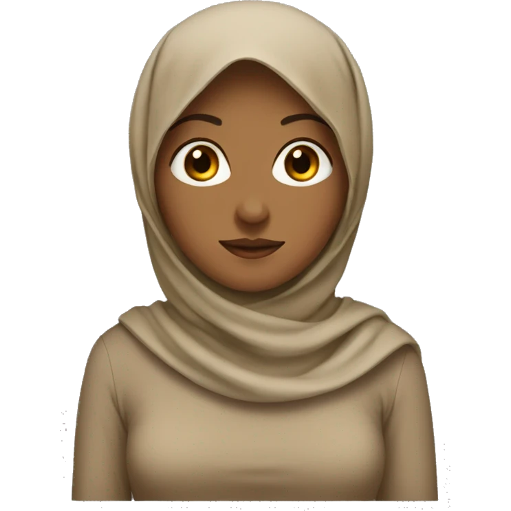 Back woman wearing a tan hijab emoji