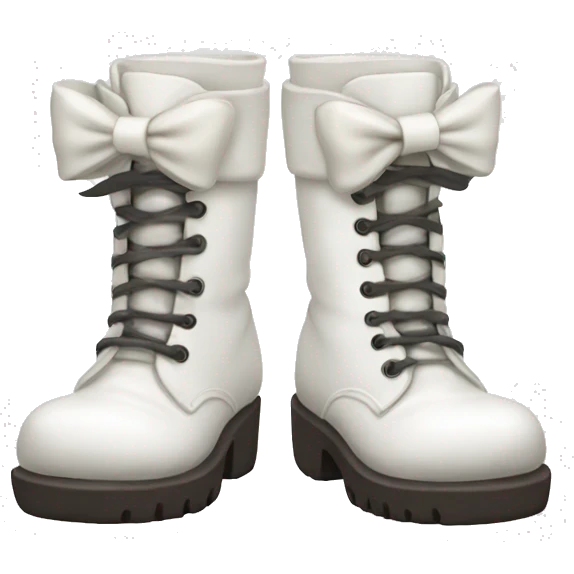 White boots with bows  emoji