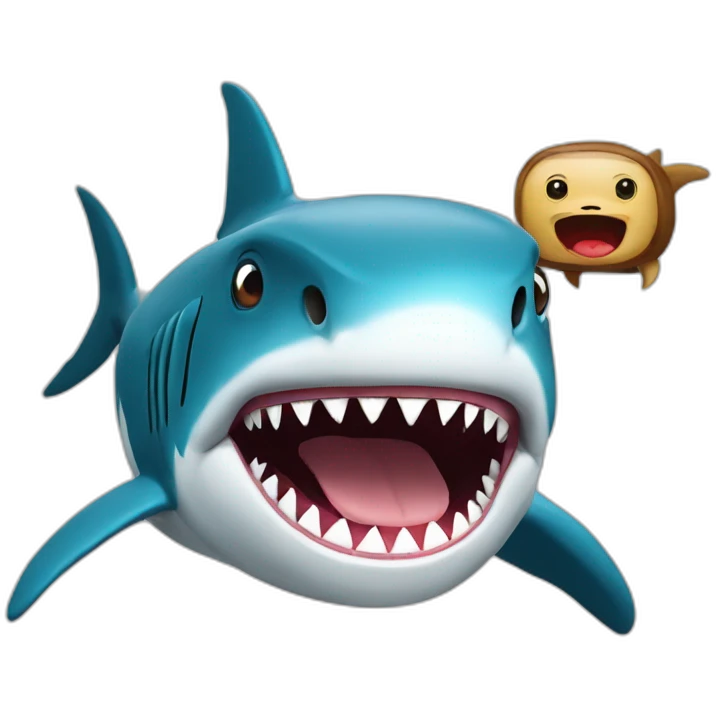 Shark on a monkey emoji