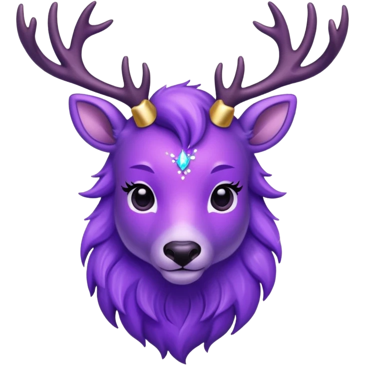 glitter purple deer emoji