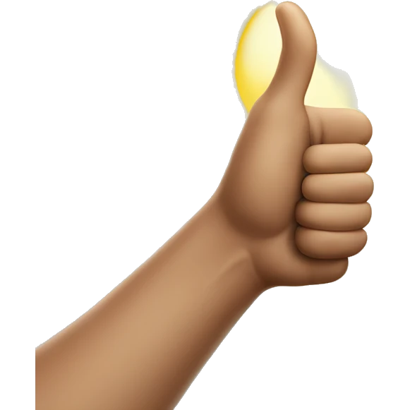 Thumbs up to sky with clouds and sun light shining  emoji