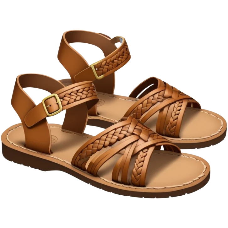 Brown Mexican huarache sandals emoji