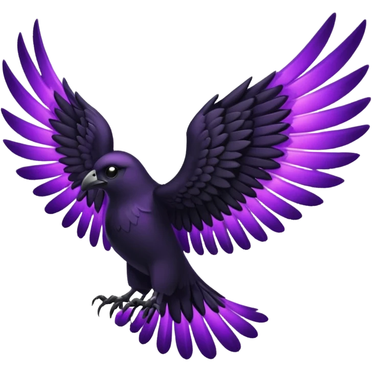 black wings with purple glow, wings only emoji