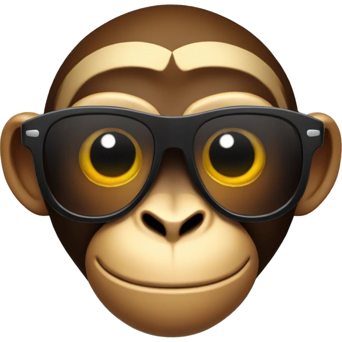 a monkey with sunglasses, backlit by sun emoji