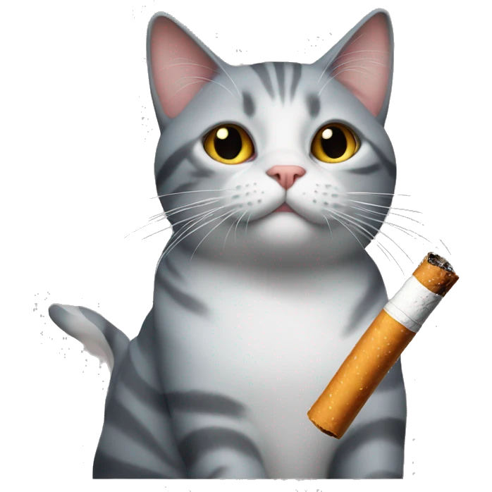 cat with a cigarette emoji