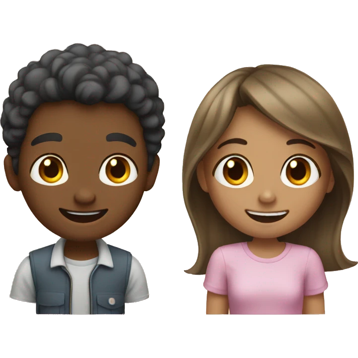 boy and girl having fun together emoji