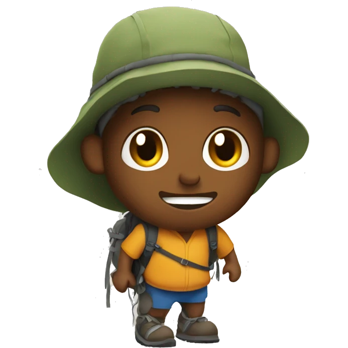 A bot hiking in the mountains emoji