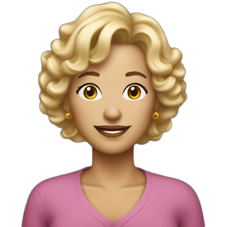 Older Woman blond semi curl hairs emoji