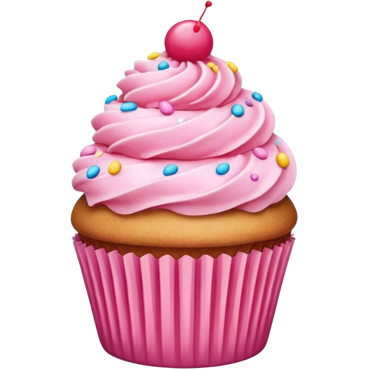 Cupcake with pink icing emoji