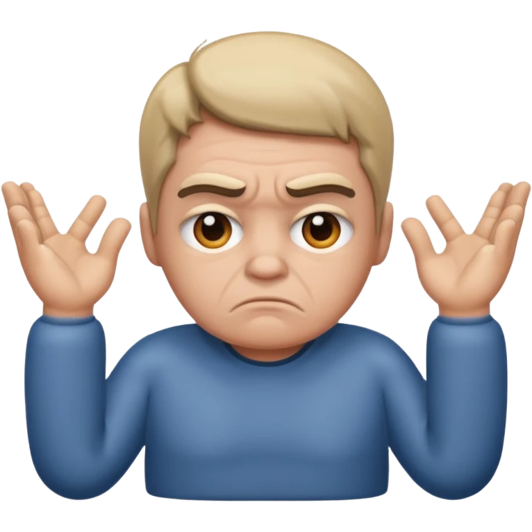 half grumpy half sad with shrug shoulders emoji
