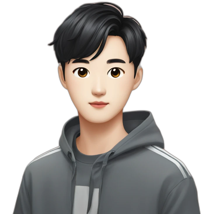 seventeen kim mingyu with short black hair emoji