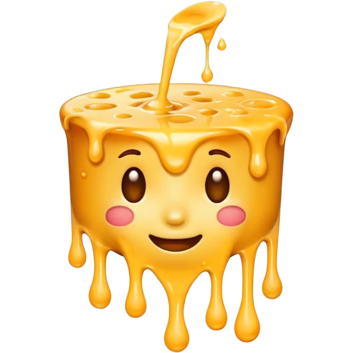 face emoji with melted cheese pouring over emoji