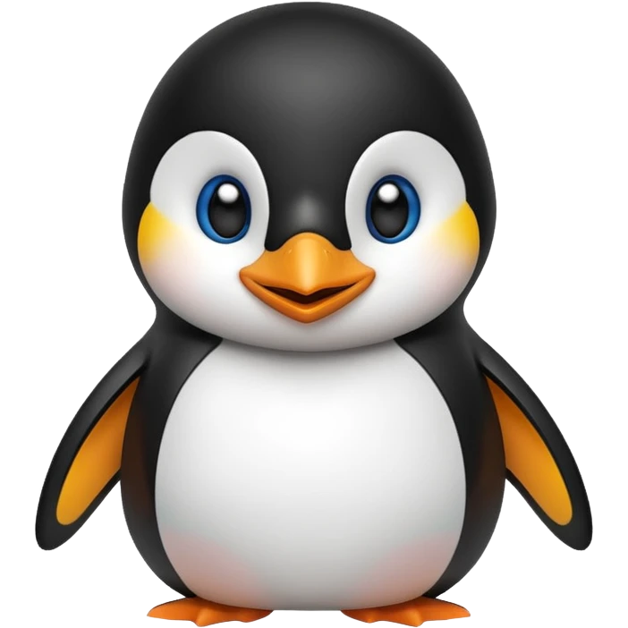 
a Penguin smiling with eyes emoji