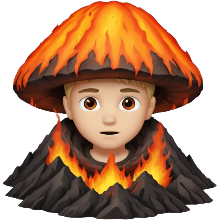boy in a volcano emoji