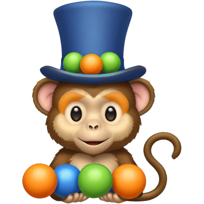 Monkey with a top hat and balls out emoji