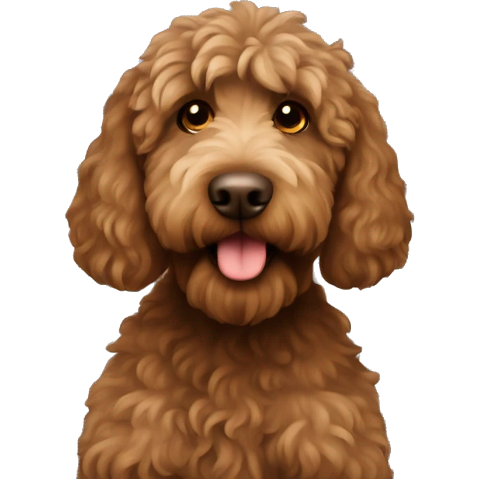 Brown labradoodle in jail emoji