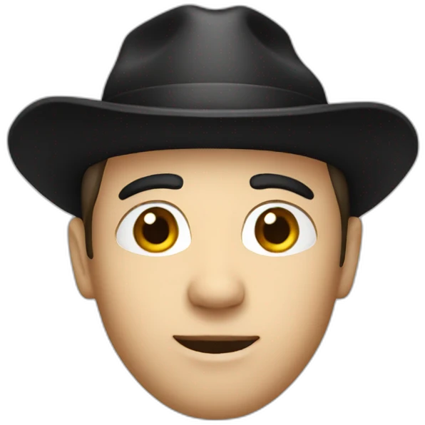 man white with black hat emoji