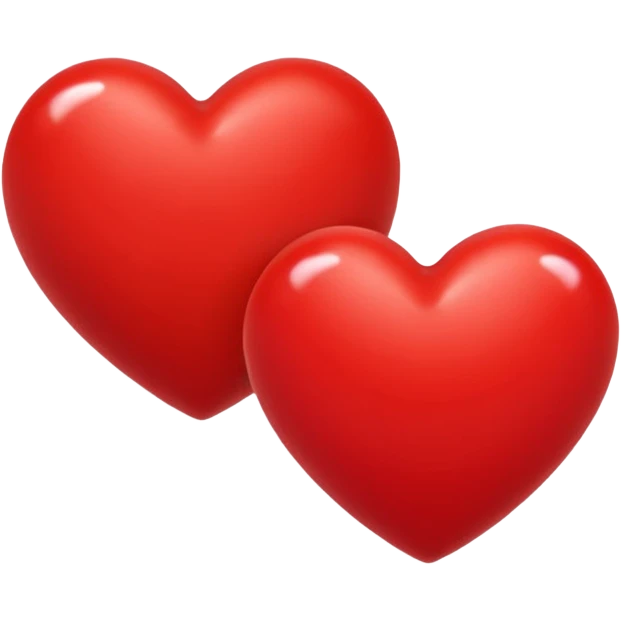 small red heart next to big red heart emoji