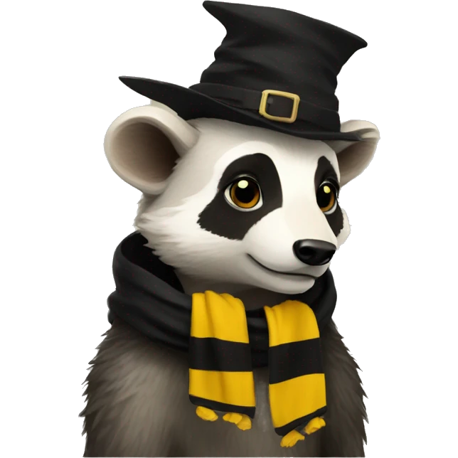 hufflepuff badger with hogwarts scarf emoji