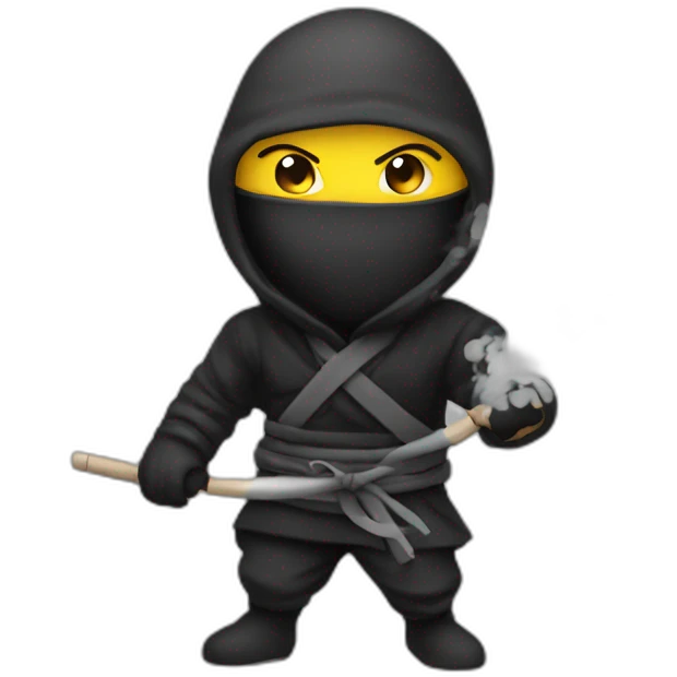 a ninja with smoke bomb emoji