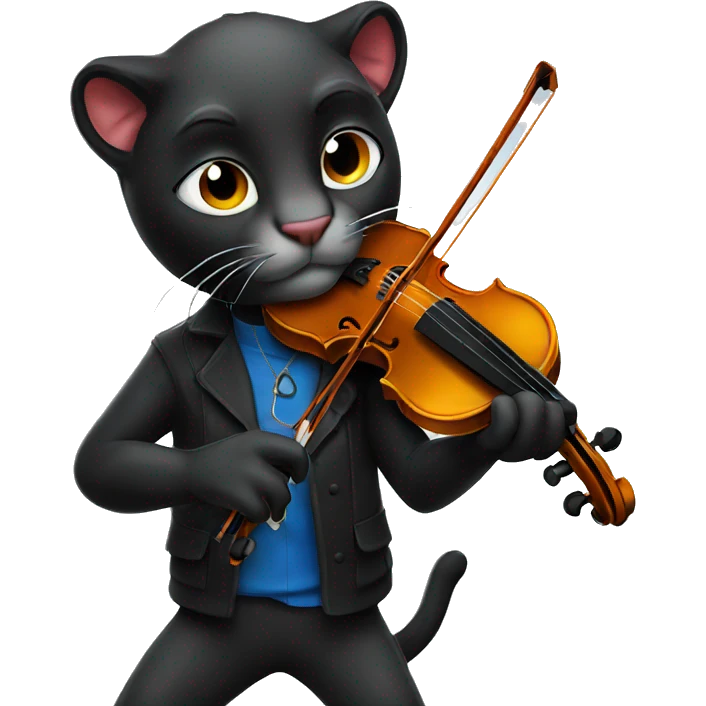 Panther with a violin emoji