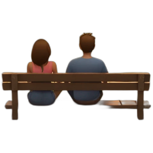 girl and guy sitting watching the sunset emoji