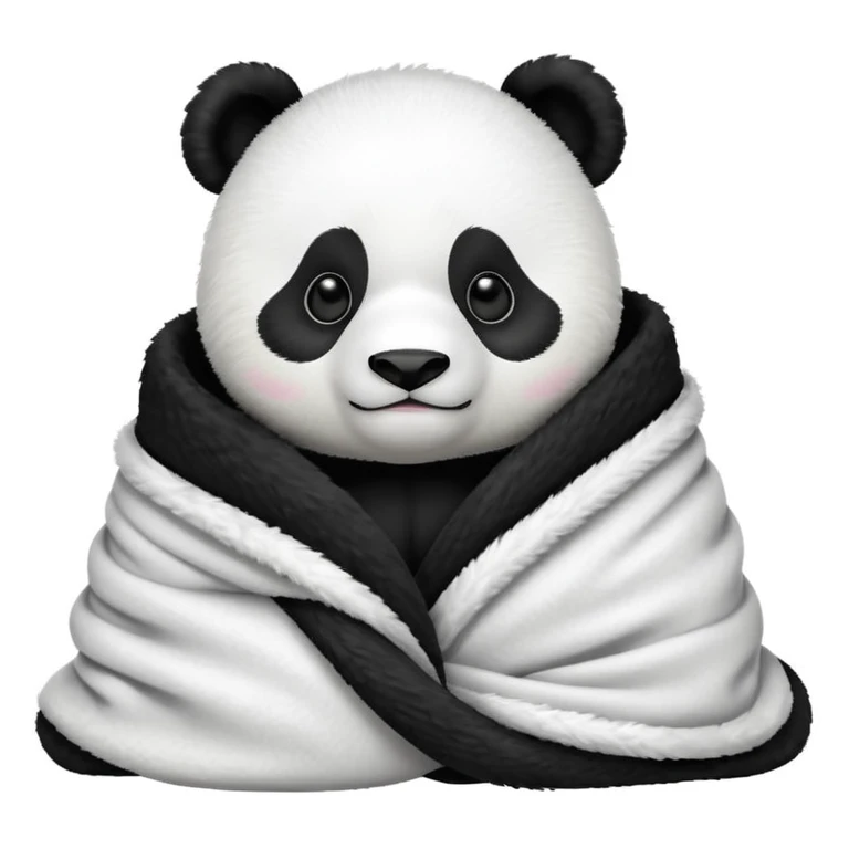 panda wrapped in blanket emoji