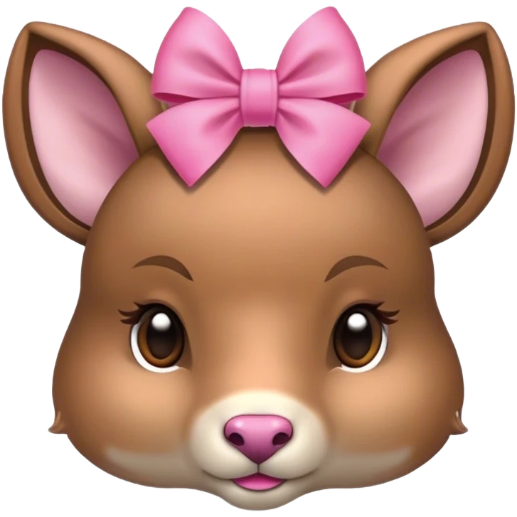a doe with a pink bow on her head emoji