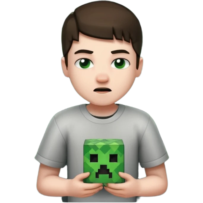 Boy in jail with a Minecraft creeper  emoji