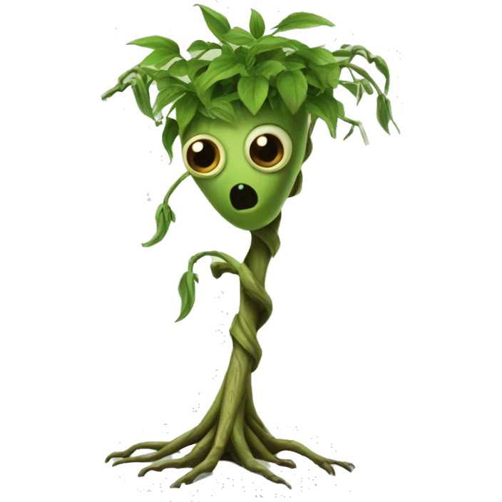 bowtruckle: Small, tree-guardian creatures resembling sticks with eyes, known for their attachment to particular trees and wood. emoji