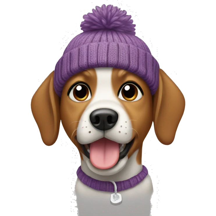 dog wearing a beanie emoji