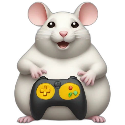 Fat Rat playing video games emoji