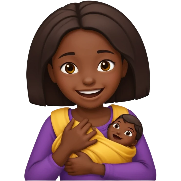 african girl choking herself and smiling emoji