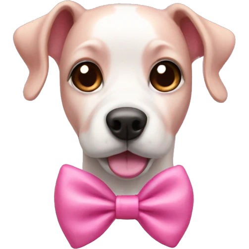 Pink bow dog emoji