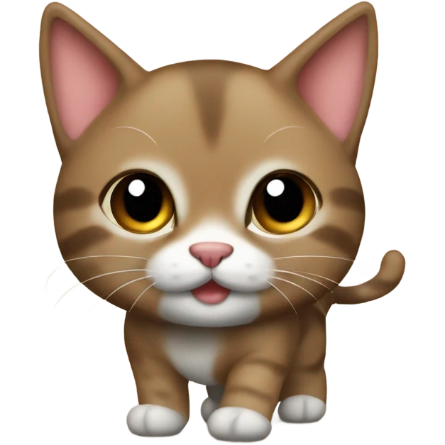 Brown oyster colored kitten that is pulling Santas sleigh emoji