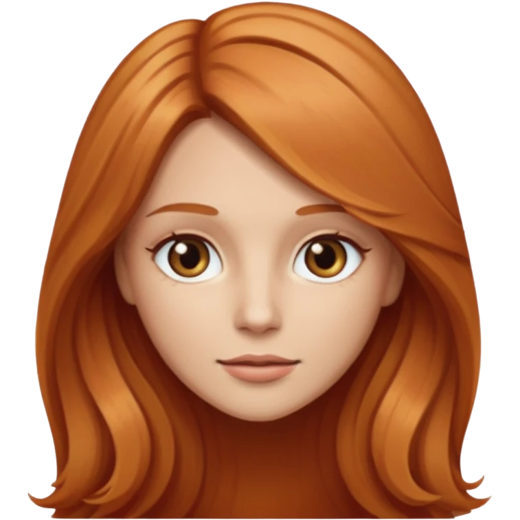 girlfriend with long dark strawberry blonde hair with brown eyes emoji