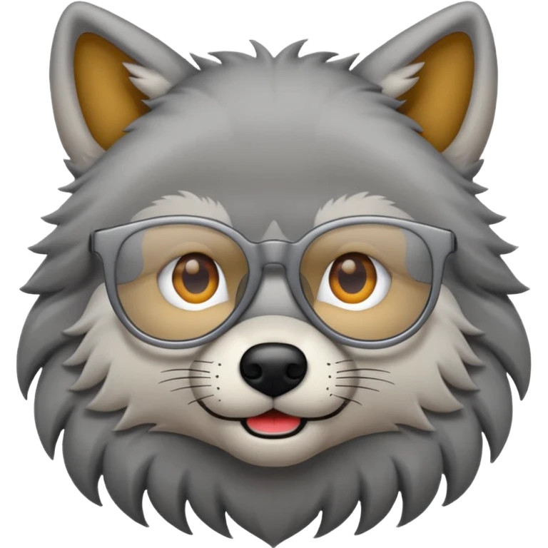 Lobo gris con lentes emoji