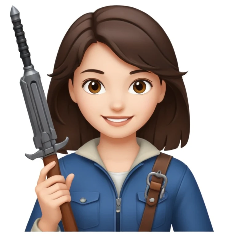 Fille brune clean girl avec une arme  emoji